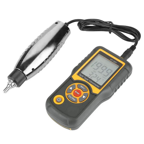 Four In One Vibration Meter With Piezo Sensor For Industrial Equipment Beefed Up Pro Grade Performance Measures Acceleration Velocity Displacement And Temperature In A Split Type Digital Tester Grey 150mm split-type vibrometer with probe and cable