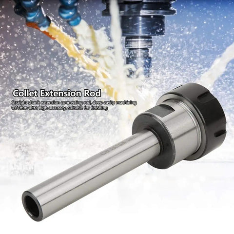Premium 40CR Straight Shank Collet Chuck Holder With High Stability And.01mm Accuracy For CNC Milling Cutter Engraving Machine Turning Boring Tools, close-up view of collet extension rod.