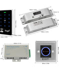 WiFi Security Access Kit With Waterproof RFID Touch Keypad Door Lock Tuya Smart App Remote Opener Electric Mortise Lock Sensor Switch Doorbell And Keychain For Easy Home Security Plug And Play Setup with components displayed, including lock, keypad, power supply, and sensor switch.