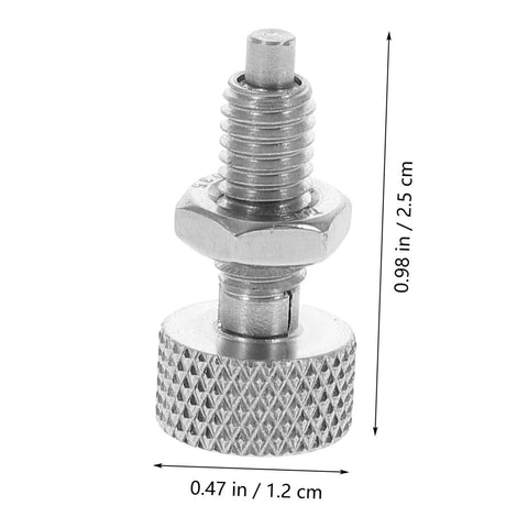 Rock Solid Stainless Steel Retractable Locking Plungers With Knurled Grips for quick release, featuring a knurled grip and spring loaded pin.