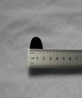 Iron alloy fuchi cap shown with ruler, part of Fuchi Kashira Iron Alloy Set For Samurai Tsuka Handle Ferrule Caps 01 To 07