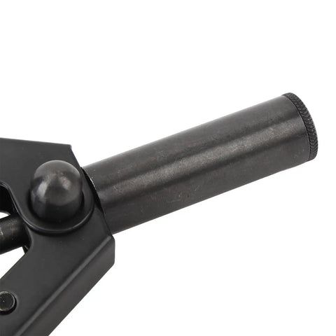 Pro One Handed Rivet Tool Set For Car Panels With 40 Plastic Fasteners. close-up black universal nosepiece