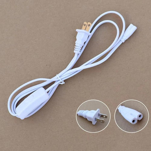 Two Pack T5 T8 Grow Light Power Cord With On Off Switch Five Foot US Plug Extension Cable For LED Tube Light Fixture