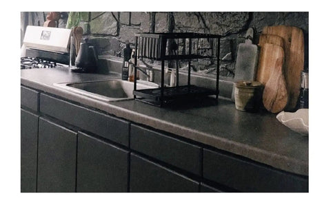 Soapstone Look Peel And Stick Countertop Wrap Self Adhesive Cover 36 X 72 Inches Waterproof Laminate Sheet in kitchen setting