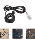 Heavy Duty Abs Thumb Throttle Adapter For Ebike Handlebar Speed Control With Waterproof Build And High Sensitivity Response For Dirt Bike Commuter Riding, black ABS with wire and connector