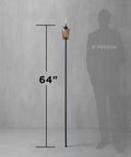 Adjustable Flame Glass Torch For Outdoor Decor Pink 64 Inch With Long Lasting Wick Snuffer Weather Resistant Pole For Patio Lawn
