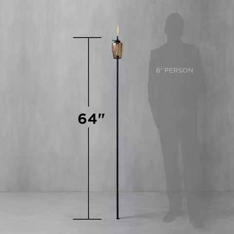 Adjustable Flame Glass Torch For Outdoor Decor Pink 64 Inch With Long Lasting Wick Snuffer Weather Resistant Pole For Patio Lawn