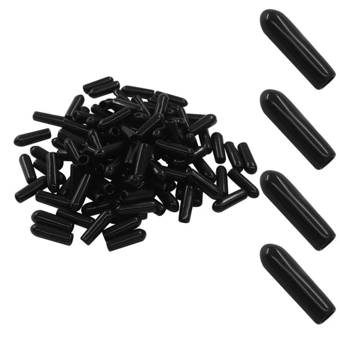 3mm ID Rubber End Caps For Metal Tubing And Bolts Pro Grade Tough Vinyl Flexible Tube Caps Screw Thread Protectors Black