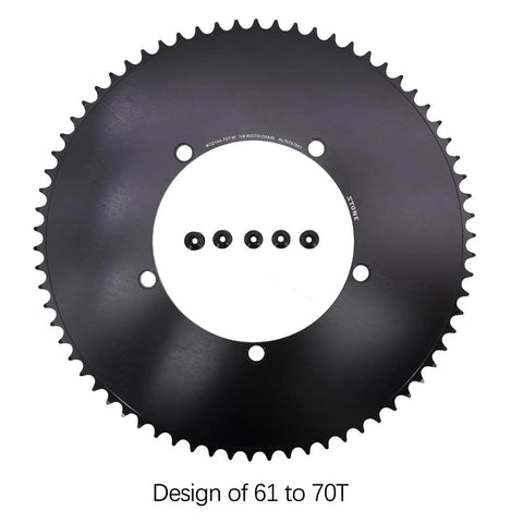 Beefy Track Bike Chainring For Fixie 144BCD 1X 60 Tooth Black Aluminum 7075 T651 CNC Machined Heavy Duty Lightweight