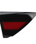 Rear Right Passenger Quarter Panel Charge Port Cover For 2020 2022 Electric Truck Rugged Abs Plastic Aftermarket Replacement in black with red detailing.