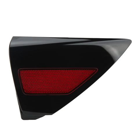 Rear Right Passenger Quarter Panel Charge Port Cover For 2020 2022 Electric Truck Rugged Abs Plastic Aftermarket Replacement in black with red detailing.