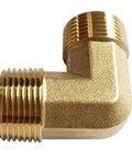 Brass 90-degree elbow pipe fitting, 3/4 in NPT male x 3/4 in NPT male for water/oil/gas
