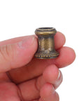 Legit 4 Pack Heavy Duty Gold Metal Lamp Pipe Coupler Adapter Connects Fixture Threads Perfectly For Your Next Sick DIY Lighting Projects With Heat Resistant Zinc Alloy Build Holds Tough So You Can Skip The Tools Get It Done Right No Sweat, brass coupler in hand
