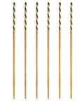 Long Reach 1/8 Inch By 6 Inch Aircraft Extension Drill Bits 6 Pack M2 High Speed Steel For Wood Soft Metal Plastic Black Gold Coated
