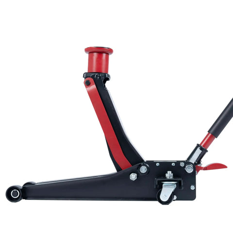 3 Ton Low Profile Floor Jack With Dual Pistons, Heavy Duty Steel Construction, Quick Lift Hydraulic Pump, Foot Pedal And Extension Adapter For Easy Tire Changes, Brakes, And Maintenance On Off Road Cars And Light Trucks