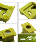 Close-up views of 2 Pack Beefed Up Transmission Shift Cable Bushing Clip Kit Yellow For Ford Vans And SUVs Gearbox Shifter Linkage Fix Bushing Clamps Replacement Cable Column Shift Linkage Clips