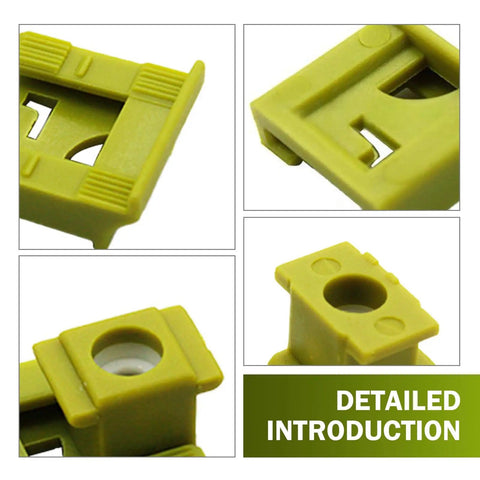 Close-up views of 2 Pack Beefed Up Transmission Shift Cable Bushing Clip Kit Yellow For Ford Vans And SUVs Gearbox Shifter Linkage Fix Bushing Clamps Replacement Cable Column Shift Linkage Clips