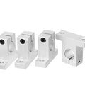 Four Pack SK20 Aluminum Linear Motion Rail Clamping Guide Support For 20mm Shaft on white background