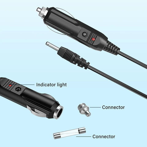 12V Car Charger Adapter For OSSUR Cold Rush Compact Therapy Device showing power connector and indicator light
