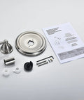 Pressure Balancing Tub And Shower Trim Kit For Posi-Temp Valve Brushed Nickel With Lever Handle And Temperature Indicator Metal Construction No Fuss Easy Install Compatible With 2510 2520 2570 2590 Valve Models Trim Kit Only pieces displayed on a surface