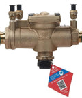 1 Inch Reduced Pressure Zone RPZ Backflow Preventer 009-QT For Service Line Entrance, 175 PSI Max, bronze body, front view