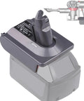 V6 Dyson Battery Adapter For Milwaukee 18V Battery M18 to Dyson V6 Converter with gray plastic build and power ports.