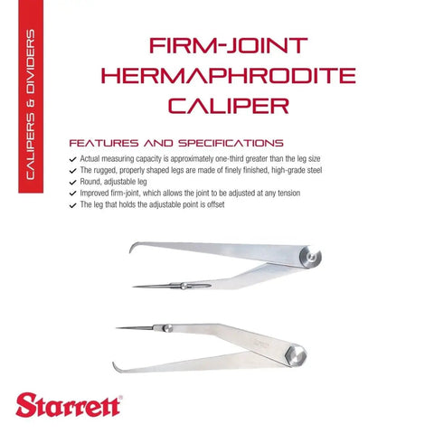 Firm Joint Hermaphrodite Caliper with adjustable round leg, 6-inch size, high-grade steel, finely finished, for precision marking.