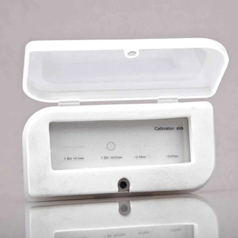 Four Scale Microscope Calibration Slide For Precise Stage Micrometer Use Calibrate Microscope And Camera Systems Portable Lab Gear For Accurate Measurement, in case