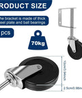 Rock Solid 4 Inch Rotating Gate Roller With Spring Loaded Adjustable Support Caster For Wood Or Metal Gates, features sturdy steel bracket.
