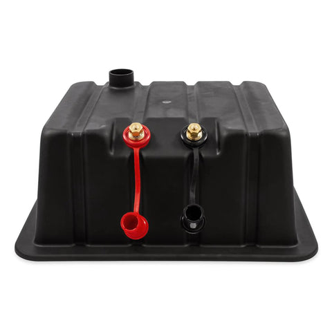 Rock Solid Vented Rv Marine Battery Box Secures Your Group 24 Cells In A Side By Side Layout durable black cover with terminal connectors.