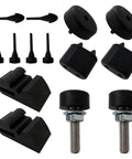 Premium Rubber Stopper Kit With Hood Adjusters And Bumpers For 1967-72 GM A-Body Cars, black rubber components shown