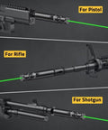Laser Bore Sight Kit With 32 Adapters For 0.17 To 12 GA Calibers, Bright Green Laser visible for pistol, rifle, and shotgun.