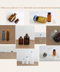 Various aluminum and plastic bottles suitable for Heavy Duty Pneumatic Vial Crimper Machine for Aluminum Plastic Bottles.