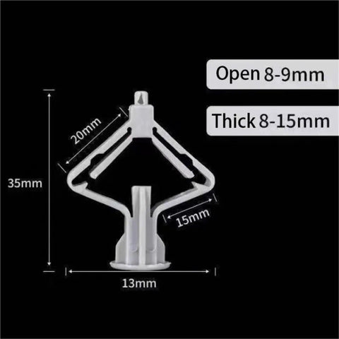 Self Drilling Anchor Screws Kit 100 Pcs Plasterboard Dowels Zinc Plated Drywall Anchors Set With Nylon Aircraft Plugs detailed dimensions