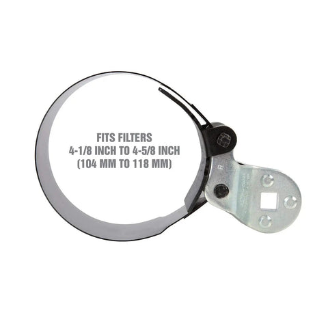 Heavy Duty Truck Oil Filter Wrench For 4-1/8 In To 4-5/8 In 104mm To 118mm 1/2 In Drive Alloy Steel Built Tough