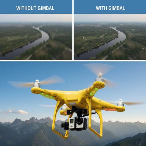 Low KV Brushless Gimbal Motor 2208 90KV With 3mm Shaft For 100 200g GoPro3 RC Quadcopter showing stabilization with a GoPro.