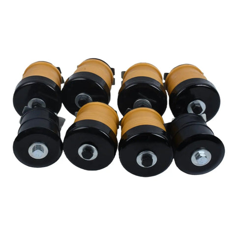 Set of eight Heavy Duty Body Cab Mount Bushing Kit components for Ford F250 F350 F450 F550 Trucks 2008-2016 positions one through four.