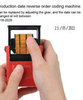 Adjustable Manual Date Coding Machine For Food Bag Label Packaging Print Expiration Dates Easy Gear Change holding date 2 5 / 05 / 2022