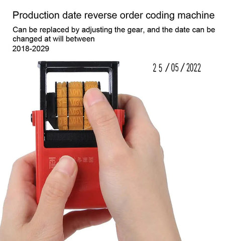 Adjustable Manual Date Coding Machine For Food Bag Label Packaging Print Expiration Dates Easy Gear Change holding date 2 5 / 05 / 2022