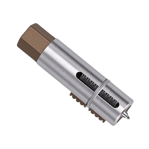 Hamwesh Heavy Duty 45# Steel Broken Pipe Extractor Tool with Hex Wrench, Dual Diameter Stripped Thread Remover Kit For Faucet Valve Repair And Home Maintenance Projects That Are Really Tough, silver extractor with brown hex end