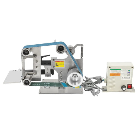 Real Deal 750W Belt Sander Polisher With Brushless Motor, 915X50mm Sanding Strip, fixed angle sharpener and steel body.