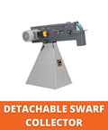 Heavy Duty Industrial Belt Grinder Built Like A Tank For Metal Fabrication Shops Featuring Rock Solid Steel Frame And Badass Torque 3 Phase 400 440 Volt Motor with detachable swarf collector.