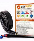 Heavy Duty Pro Grade Fire Sleeve Heat Shield Thermo Armor for Automotive Hose Lines and Electrical Wiring Silicone Coated Fiberglass Black 5 Feet Long Durable Insulation with certifications