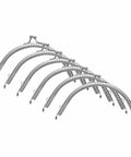 Metal Purse Frame Set Six Pcs With Vintage Arch Kiss Lock Clasp Embossed Silver Tone for purse making and restoration.