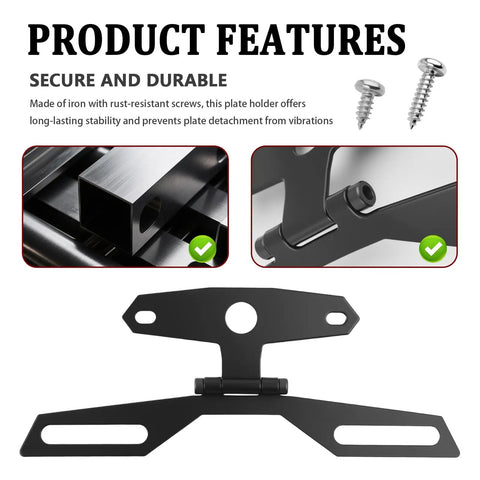 Adjustable Motorcycle License Plate Bracket Kit With Screws All In One License Plate Holder For License Plates And Tail Lights