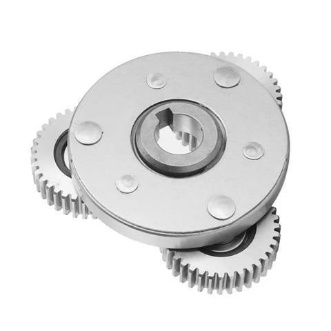 Planetary Gear With Clutch 36T 38mm for Electric Bike Motor Ebike Silver Steel Gear Parts, close-up view of gear assembly.