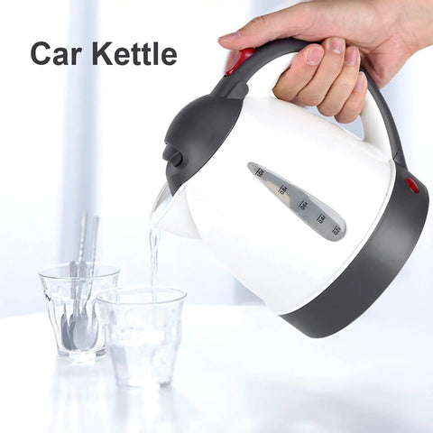 1000ML 12V Portable Car Kettle And Electric Water Heater With Cigarette Lighter Plug For Road Trip pouring water into glass.