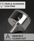 2 Inch Diamond Hole Saw For Tiles And Glass With 3/8 Inch Shank Pro Grade Ceramic Porcelain Granite Quartz Drill Bit