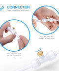 Hands inserting 10 Pack Solid Brass Misting Nozzles For Outdoor Cooling System Replacement Nozzles For One Quarter Inch Tubing