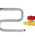 22 Inch Flexible Gas Connector Line Hook Up Kit With Shut Off Valve And Three Different Couplings For Natural Or Propane Appliance Plumbing That Is Super Durable, Easy To Install And Built To Last For Your Home Diy Projects, stainless steel hose
